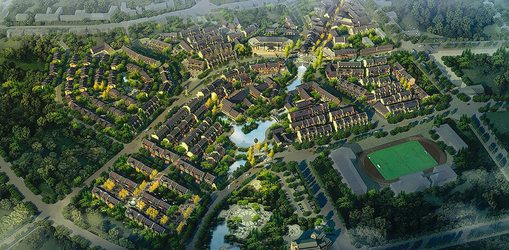 舊(jiù)縣特色旅遊小(xiǎo)鎮鳥瞰